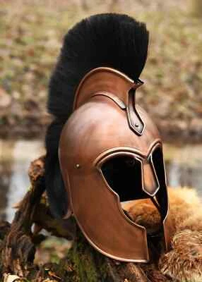 Greek Helmet from Troy with Helmet Bush – Legendary Trojan Warrior Helmet - Image 1 of 4