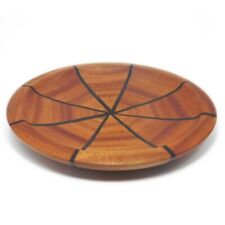 Vassoio in legno di Mogano svuotatasche artigianale effetto spicchi centrotavola