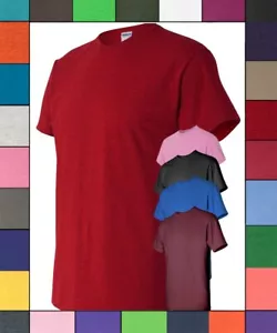 T-shirt uomo Gildan confezione da 5 pezzi Crew pesante 5,3 oz 100% cotone prestringuto S-3XL - Foto 1 di 37