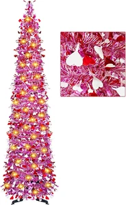 Valentine'S Day Artificial Christmas Tree with 100 Lights, 5 Ft Pop up Collapsib - Picture 1 of 7