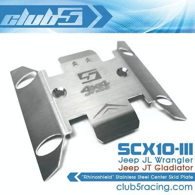 "Rhinoshield" Stainless Steel Center Skid Cover Plate For SCX10 III - Image 1 of 4
