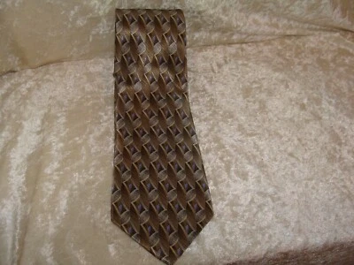 Corbata Puritan 100 % seda para hombre ~ tostada ~ azul ~ beige ~ nueva con etiquetas ~ excelente estado Foto 1 de 4