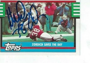 MIKE ZORDICH FIRMADO 1990 TOPPS #507 - ARIZONA CARDINALS - Imagen 1 de 1