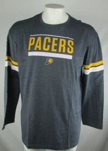 Indiana Pacers Mens Majestic Big & Tall Gray Long Sleeve Screen Print Tee NBA - Picture 1 of 7