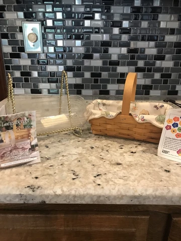 Longaberger 2000 Horizon of Hope Basket w/ Liner & Protector Amer Cancer Society Cover