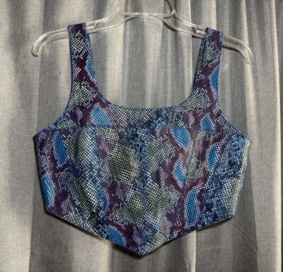 Corsé corto de cuero con estampado de serpiente Nasty Gal para mujer talla 6 de EE. UU. Foto 1 de 4