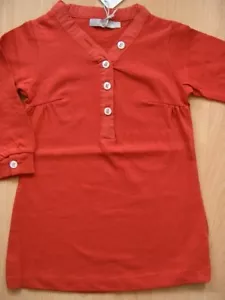 (X228) Imps & Elfs Baby Langarm Kleid A-Form V-Ausschnitt + Logo Aufnäher gr.74 - Bild 1 von 1
