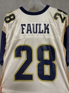 VTG Nike Team Jersey Men XL White NFL St. Louis Rams 28 Marshall Faulk Throwback - Picture 1 of 13