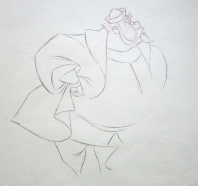 1959 SLEEPING BEAUTY KING HUBERT Walt Disney ORIGINAL PRODUCTION cel DRAWING - Image 1 of 2