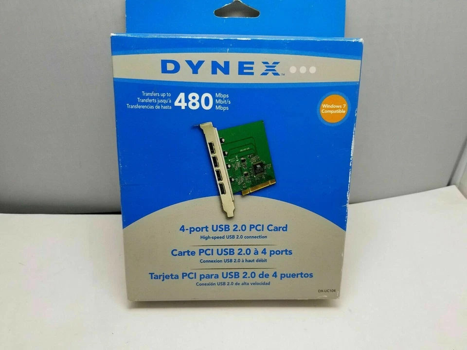 DYNEX USB 2.0 ( 4 PORT) PCI HOST ADAPTER DX-UC104  *NIB - Image 1 of 1