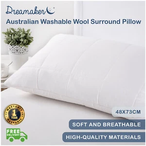 New Premium Luxury Wool Washable Surround Pillow With Hollowfiber Bed Soft Fiber - Picture 1 of 5