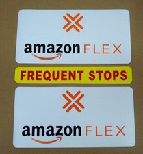 Small Magnetic Car Truck VEHICLE SIGN 3 x 5.5 oval removable AMAZON FLEX 1