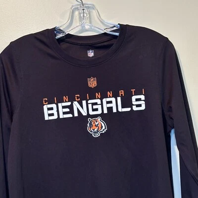 Performance Long Sleeved T Shirt Youth Large 14-16 NFL Cincinnati Bengals Black - Image 1 of 4