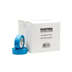 Blue Masking Tape 36mm X 50M Box of 24 Rolls - Tax Invoice Available on Request - Picture 1 of 10