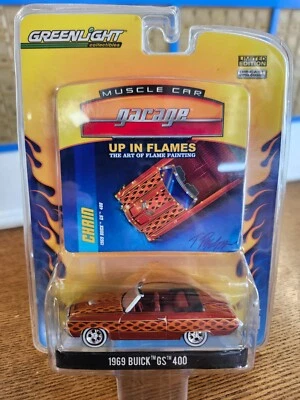 Greenlight Muscle Car Garage S2 Up in Flames 1969 Buick GS 400 en naranja con RR Foto 1 de 3