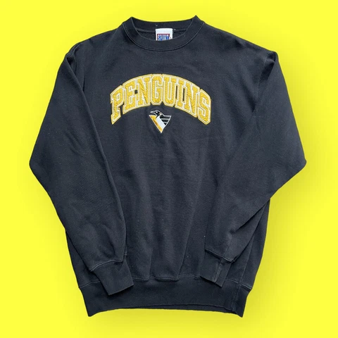 Vintage Pittsburgh Penguins Crewneck Sweatshirt 1990s Men’s Medium Black Vtg 90s Cover