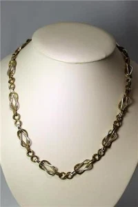 Museum of Modern Art sterling Silver & Brass Chain Necklace 19” – 8606 - Picture 1 of 5