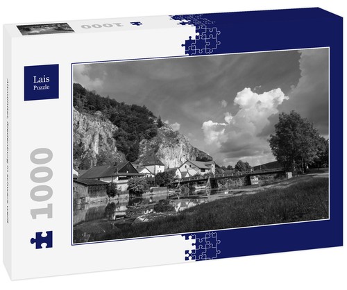 Lais Puzzle 1000 Teile – Wolf In Schwarz-Weiß, Hochwertig Gestanzt Mit Motiv-Schachtel