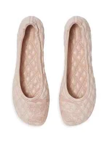 Authentic BURBERRY Pink Women SADLER Leather Quilted Check Ballerina Flats 9 US - Picture 1 of 16