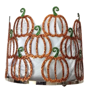 Bath Body Works Glitter Pumpkin 3 Wick Candle Holder Halloween Autumn Fall Metal - Picture 1 of 5