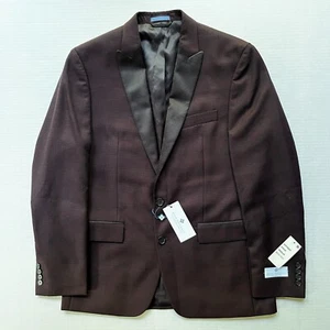 Ryan Seacrest Tuxedo Blazer Sport Coat Jacket Mens 40 R Two-Button Burgundy NWT - Picture 1 of 12