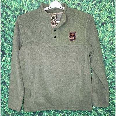 Ocean + Coast Realtree Fleece Long Sleeve Men's Large Green Camo Pullover Button - Image 1 of 4