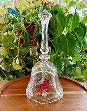 Bell w/ Pictures of Cardinal 24% Lead Crystal - 8"