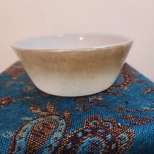 Vintage Federal Glass Bowl 5in Round 2in Deep Lustre Brown And White - Picture 1 of 5