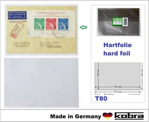 100-KOBRA-T80-Hartfolie-Schutzhüllen-Briefehüllen-170x118mm-normale-Briefe - Picture 1 of 19