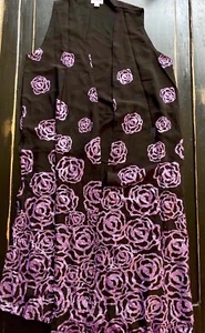 NUEVO CON ETIQUETAS S LuLaRoe PÚRPURA BRILLANTE PLANTILLA ROSAS Joy Chaleco Top ELEGANTE Floral NEGRO - Imagen 1 de 4