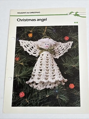 Christmas Angel Ornament Crochet Pattern Card Marshall Cavendish - Image 1 of 4