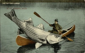 First I Landed St. Joseph,Mich.,MI Exaggeration Berrien County Original Vintage - Bild 1 von 2