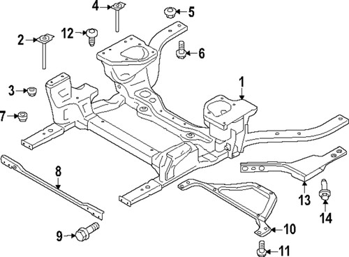 Genuine Ford Suspension Sub-Frame Cross-Member Brace PR3Z-5025-A | eBay