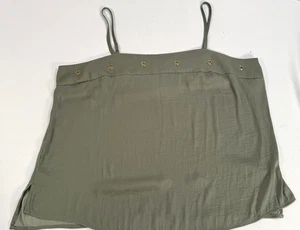 Jennifer Lopez Women’s Camisole Tank Top XXL Sage/Olive Eyelet Trim Adjustable - Picture 1 of 6