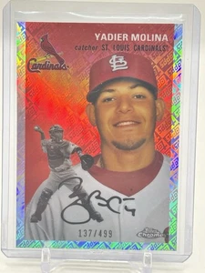 2023 Topps Chrome Platinum Anniversary #499 Yadier Molina rifrattore /499 - Foto 1 di 2
