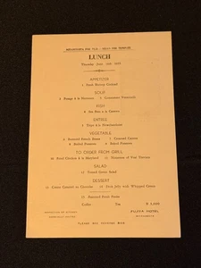 Lunch June 16 1955 Fujiya Hotel Miyanoshita Nikko for Temples Vtg Menu - Picture 1 of 2