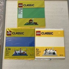 LEGO Classic White, Green, and Blue Baseplates BRAND NEW