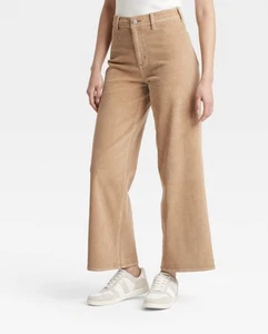 Damen Universal Thread 12 High Rise Sailor Wide Leg Cord hellbraun Knöcheljeans - Bild 1 von 6