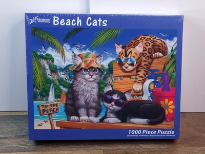 Vermont Christmas Company Beach Cats 1000 Piece Jigsaw Puzzle - Image 1 of 2