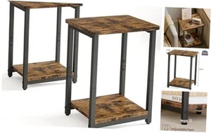 Side Tables Set of 2, 2-Tier Small End Table Sofa Table Nightstand Bedside - Picture 1 of 8