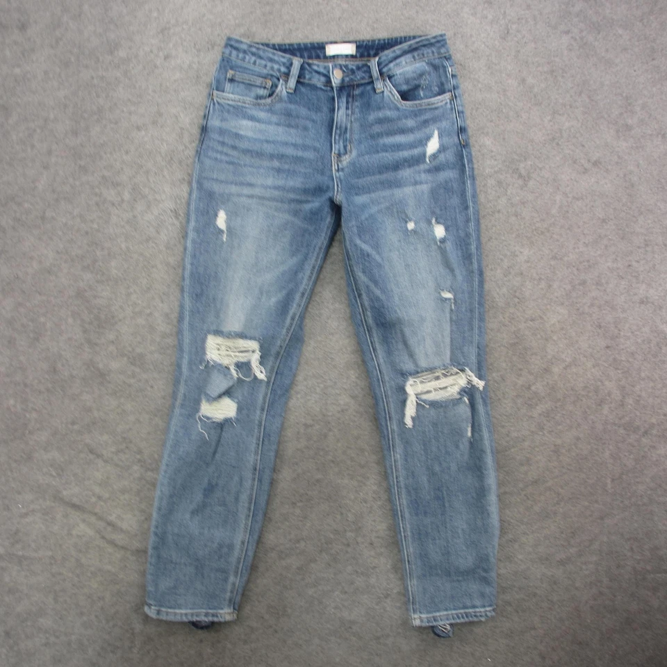 Pantalones de mezclilla Altar'd State para mujer 28 azules desgastados rasgados ajustados elásticos V2116AS-F22 Foto 1 de 4