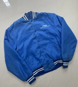 Chaqueta de bombardero Prime Video Service de colección años 80 forrada azul Blockbuster Halloway - Imagen 1 de 21