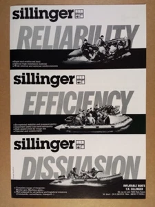 1981 Sillinger Schlauchboot Militär Missionsboote Vintage Print Ad - Bild 1 von 1