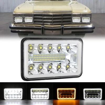 4x6英寸LED大灯高Lo光束DRL转向信号灯适用于克莱斯勒LeBaron 1977-92 — 第 1/4 张图片