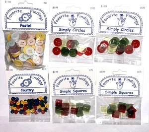 6 packs Buttons New Assorted Colors by Favorite Findings Children - Picture 1 of 1