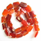 14x10x4mm Faceted Red Fire Agate Oblong Loose Beads 15.5" B38742