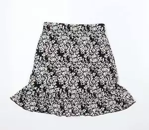 Miss Selfridge Womens Black Viscose Blend Skater Skirt Size 8 - Picture 1 of 12