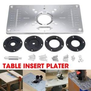 Aluminium Router Tisch Einsatzplatte mit 4 Ringen Schrauben für Holzbearbeitungsbänke - Bild 1 von 8