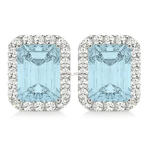 Natural Sky Blue Topaz Gemstone with 925 Sterling Silver Cufflink #2061 - Picture 1 of 3