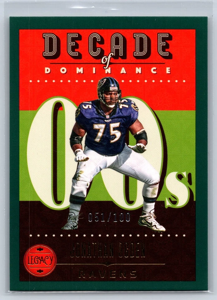 2023 Panini Legacy #DOD-13 Jonathan Ogden Decade of Dominance Green #/100 - Image 1 of 2